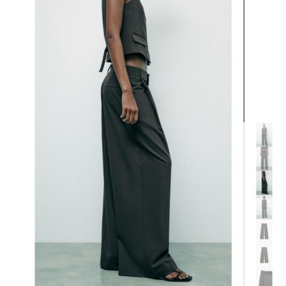 NWT ZARA 2 PIECES MATCH SET TAILORED VEST + PLEATED PANTS - Picture 5 of 13